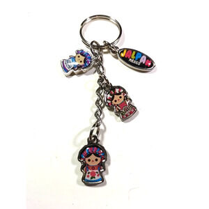 Jalpan Mexico Silver Tone Metal Acrylic Keychain Dangles